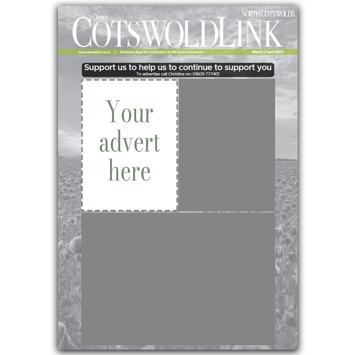 Front Cover 1/4 Page Advert